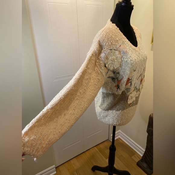 RARE Vintage 80’s Jessica (not Jessica Simpson  😂) Appliqué Sweater/Cottagecore - Picture 10 of 14